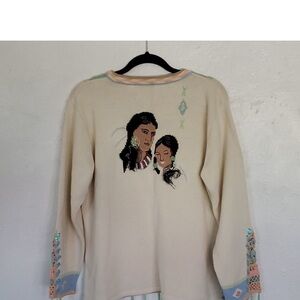 STORYBOOK KNITS NATIVE AMERICAN INDIAN Cardigan SWEATER L